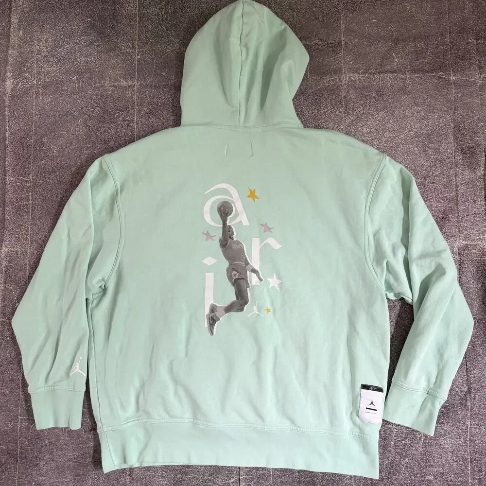 Men's Air Jordan Sport DNA Mint Teal Blue Fleece Pullover Hoodie Sweatshirt 2XL